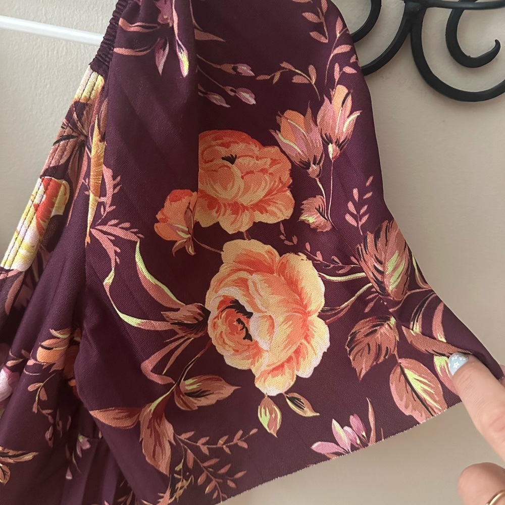 ASOS Maternity Orange Burgundy A-Line Dress
